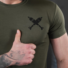 Потоотводящая мужская футболка с принтом Coolmax олива размер L - изображение 5