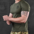 Потоотводящая мужская футболка Coolmax с принтом "Череп" олива размер M - изображение 3