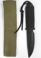 Тактический Нож Avalanche с Чехлом Черный 18 см с Плетеной Рукоятью Туристический Охотничий Рыболовный Походный - изображение 9