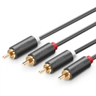 Аудіо кабель RCA на тюльпан RCA подвійний UGREEN 2RCA Male to 2RCA Male Cable (5м). Black