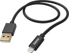 Кабель Hama Fabric USB Type-A - Lightning M/M 1.5 м Black (4047443486417)