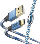 Кабель Hama Reflected USB Type-C - USB Type-A M/M 1.5 м Blue (4047443486851) - зображення 1