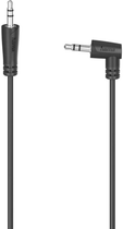 Kabel kątowy Hama mini-jack 3.5 mm - mini-jack 3.5 mm M/M 1.5 m Black (4047443445032) - obraz 1