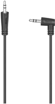 Kabel kątowy Hama mini-jack 3.5 mm - mini-jack 3.5 mm 90 degree M/M 1.5 m Black (4047443438683) - obraz 1