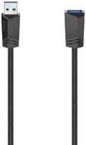 Kabel Hama USB 2.0 Type A M/F 1.5 m Black (4047443443755)