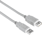 Kabel Hama USB Type A M/F 1.5 m Grey (4047443442390) - obraz 1