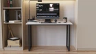 Стол письменный Кнап 2 Ferrum-decor 750x1200x600 Черный металл ДСП Белый 16 мм (KNAP2009)