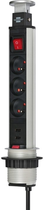 Listwa przeciwprzepięciowa Brennenstuhl Tower Power 3 gniazda - 2 x USB Type-A 2 m Aluminium/Black (3281852010134) - obraz 1