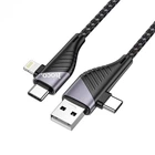 Кабель Hoco 4в1 USB/Type-C to Type-C/Lightning PD 1,2м U95 Black (U95_Multi)