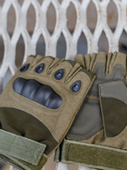 Тактичні перчатки, рукавички армійські без пальців (олива) ON-013 - изображение 5