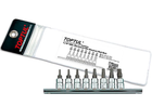Набор бит пятигранных 1/4" TORX T8-T40 с отверстием 8ед. TOPTUL GAAG0805