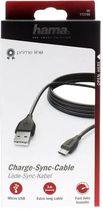 Kabel Hama micro-USB - USB Type-A 3 m Black (4047443320612) - obraz 2