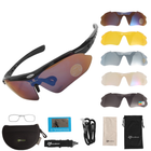 Защитные тактические.спортивные очки с поляризацией RockBros black .5 комплектов линз - изображение 8