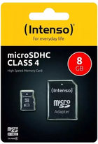 Карта пам'яті Intenso MicroSDHC 8GB Class 4 + SD Adapter (4034303010707) - зображення 3