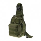 Універсальна тактична багатофункціональна сумка через плече чоловіча сумка - рюкзак слінг. Колір: хакі - зображення 4