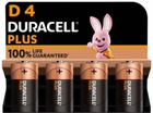 Лужні батарейки Duracell Plus Extra Life Mono D 1.5 В LR20 4 шт (5000394142039) - зображення 1