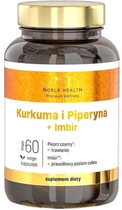 Дієтична добавка Noble Health Куркума з піперином та імбиром 60 капсул (5903068655593) - зображення 1