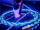 Kabel LED Reekin 3in1 micro-USB - Lightning + USB Type-C - USB Type A 1 m White (CAB-020-1M) - obraz 6