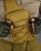 Тактическая патрульная сумка-слинг Silver Knight 1л однолямочная койот (85752) - изображение 4