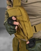 Тактическая патрульная сумка-слинг Silver Knight 1л однолямочная койот (85752) - изображение 5