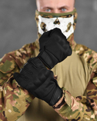 Тактические штурмовые полнопалые перчатки L черные (17100) - изображение 3