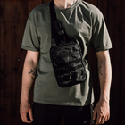 Тактическая сумка через плечо мужской мессенджер из черной кордуры мужская кроссбодиная сумка. Цвет: черный - изображение 1