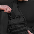Тактическая сумка через плечо мужской мессенджер из черной кордуры мужская кроссбодиная сумка. Цвет: черный - изображение 3