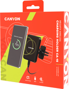 Автотримач для телефона Canyon Megafix QI 5 V / 2 A, 9 V / 3 A Black (CNE-CCA15B) - зображення 5