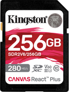 Karta pamięci Kingston SDXC 256GB Canvas React Plus Class 10 UHS-II U3 V60 (SDR2V6/256GB) - obraz 1