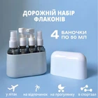Дорожный набор емкостей и флаконов для косметики голубой