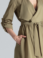 Плаття на запах міді осіннє жіноче Figl M464 XL Оливкове (5901299590980) - зображення 4