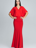 Sukienka kopertowa długa letnia damska Figl M577 L Czerwona (5902194344326) - obraz 3
