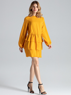 Sukienka trapezowa damska mini Figl M601 XL Musztardowa (5902194349147) - obraz 3