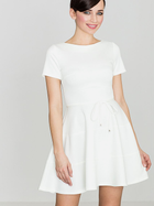 Sukienka trapezowa damska mini Lenitif K090 XL Ecru (5902194301220) - obraz 1