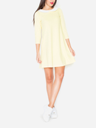 Sukienka trapezowa damska mini Lenitif K218 L Żółta (5902194309455) - obraz 4