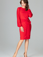 Sukienka ołówkowa damska midi Lenitif K494 M Czerwona (5902194355018) - obraz 3