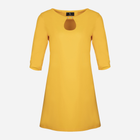 Sukienka trapezowa damska z dekoltem Lenitif L001 L Żółta (5902194355681) - obraz 6