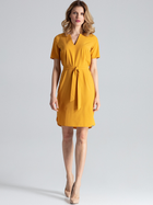 Плаття-футболка міді літнє жіноче Figl M669 XL Гірчичне (5902194368124) - зображення 1