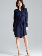 Плаття-сорочка міді літнє жіноче Lenitif L031 S Темно-синє (5902194365536) - зображення 1