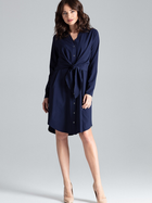 Плаття-сорочка міді літнє жіноче Lenitif L031 XL Темно-синє (5902194365567) - зображення 3