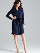 Плаття-сорочка міді літнє жіноче Lenitif L031 XL Темно-синє (5902194365567) - зображення 4