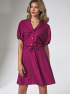 Плаття-сорочка коротке літнє жіноче Figl M739 XL Фуксія (5902194385909) - зображення 4