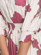 Sukienka trapezowa damska mini Makover K097 L Biały/Różowy (5903887622042) - obraz 3