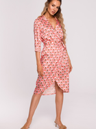 Плаття на запах міді літнє жіноче Made Of Emotion M668 2XL Рожеве (5903887663977) - зображення 3
