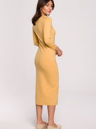 Sukienka midi jesienna damska BeWear B219 XL Żółta (5903887654555) - obraz 2