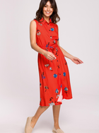 Sukienka koszulowa midi letnia damska BeWear B230 XL Czerwona (5903887656801) - obraz 3