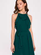 Sukienka na ramiączkach damska elegancka Makover K137 S Zielona (5903887669535) - obraz 3