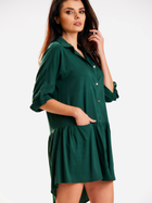 Плаття-сорочка коротке літнє жіноче Awama A584 S-M Темно-зелене (5902360581036) - зображення 5