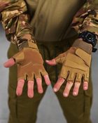 Рукавички тактичні безпалі E302 Sand coyot M - зображення 2