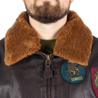 Куртка лётная кожанная Sturm Mil-Tec Flight Jacket Top Gun Leather with Fur Collar 3XL Brown - изображение 3